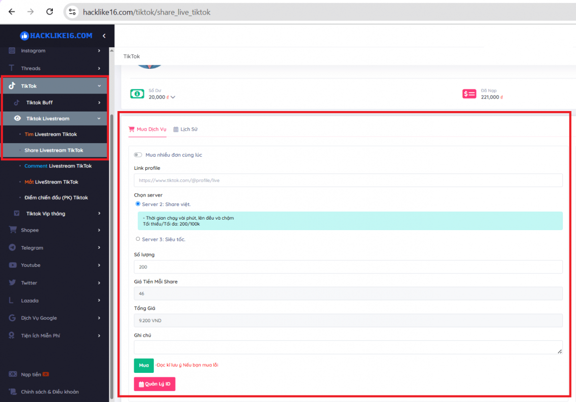 6 Bước Tăng Share Livestream TikTok, Hack Chia Sẻ Live Tik Tok huong-dan-tang-share-livestream-tiktok-tai-hacklike16-com